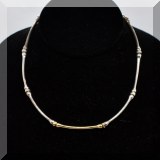 J036. 14K gold and sterling silver segmented bar necklace. 16” long - $135 